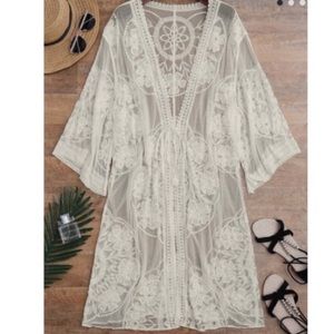 Lace tie front cover up.